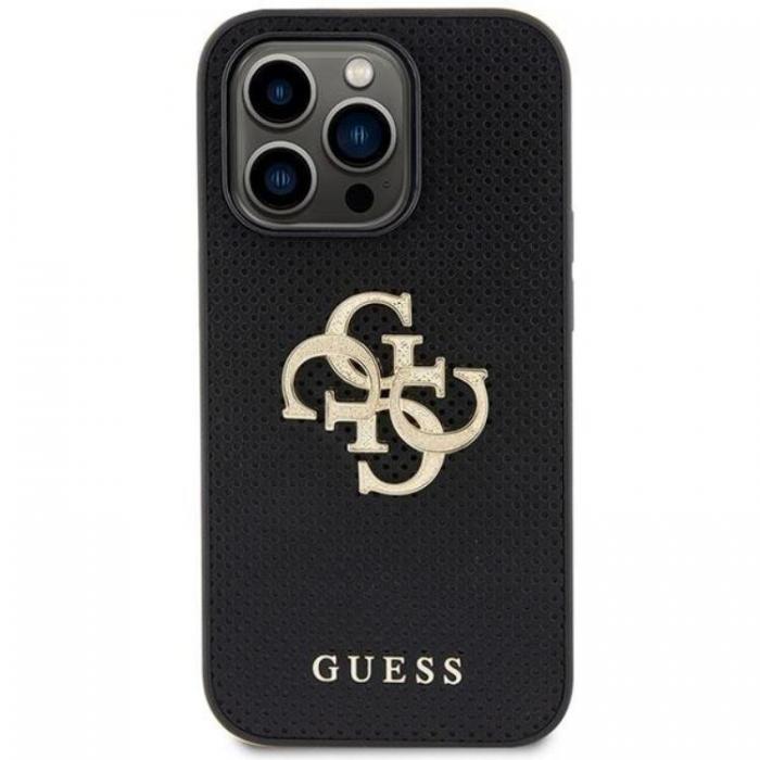 Guess - Guess iPhone 15 Pro Mobilskal Perforated Glitter Logo - Svart