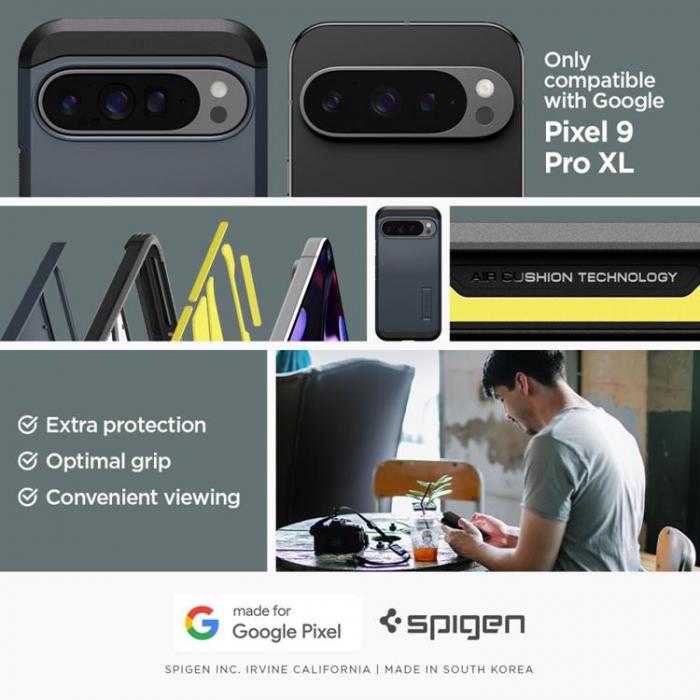 Spigen - Spigen Google Pixel 9 Pro XL Mobilskal Tough Armor - Metal Slate