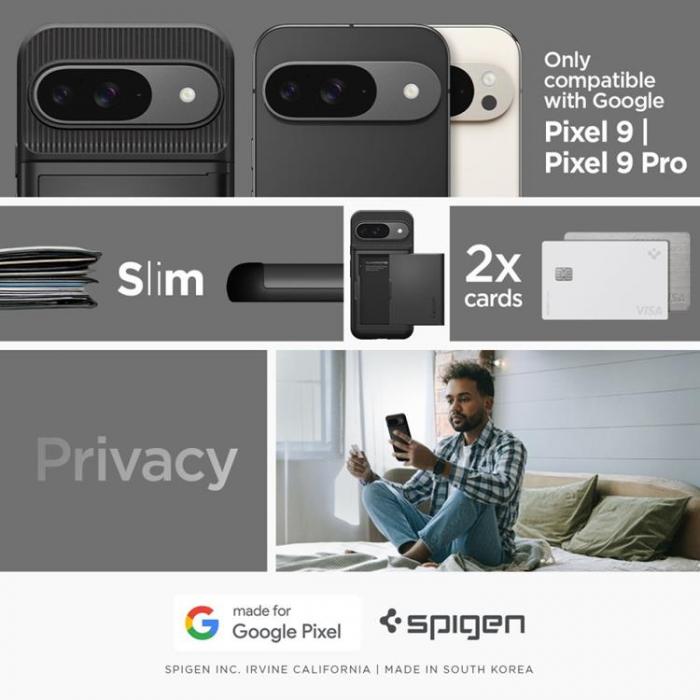 Spigen - Spigen Google Pixel 9/9 Pro Mobilskal Slim Armor CS - Svart