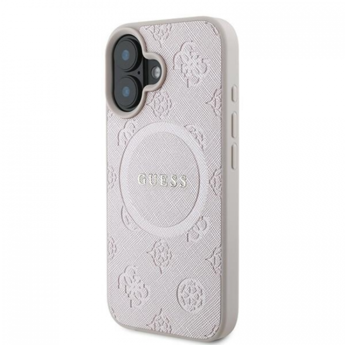 Guess - Guess iPhone 16 Plus Mobilskal Magsafe Saffiano Peony Classic Logo