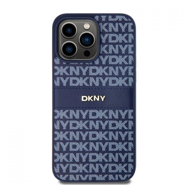 DKNY - DKNY iPhone 15 Pro Mobilskal Lder Mono Stripe & Metal Logo