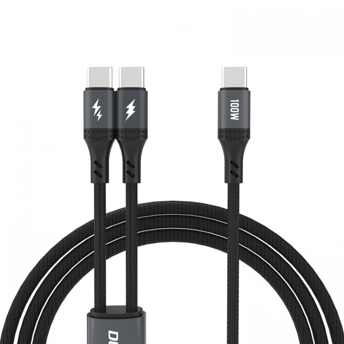 Dudao - Dudao L3F 2in1 2 x USB-C 100W 1.2m Kabel - Svart