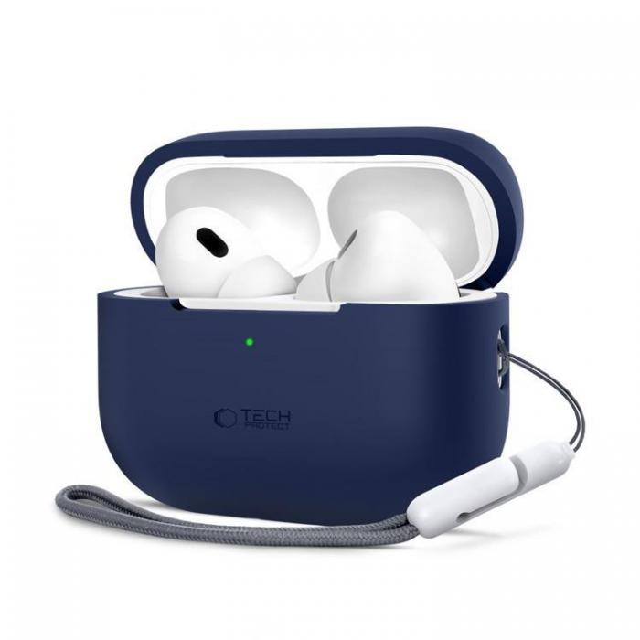 Tech-Protect - Tech-Protect Apple Airpods Pro 1/2 Skal Silikon - Marinbl