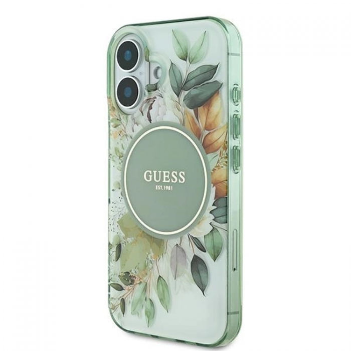 Guess - Guess iPhone 16 Plus Mobilskal MagSafe IML Flower & Tonal Circle