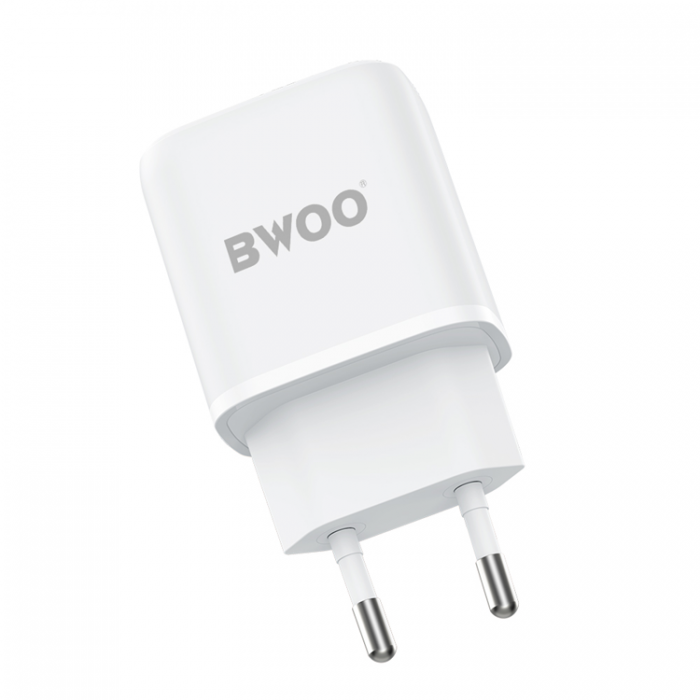 BWOO - BWOO Vggladdare 2xUSB-A + USB-C Kabel 1m - Vit