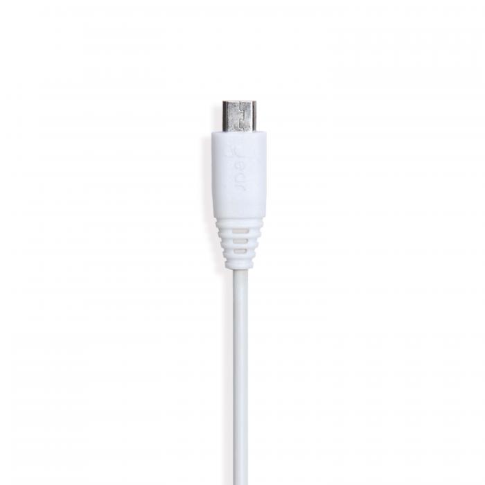 GEAR - GEAR Laddkabel MicroUSB 1m Vit Rund Kabel