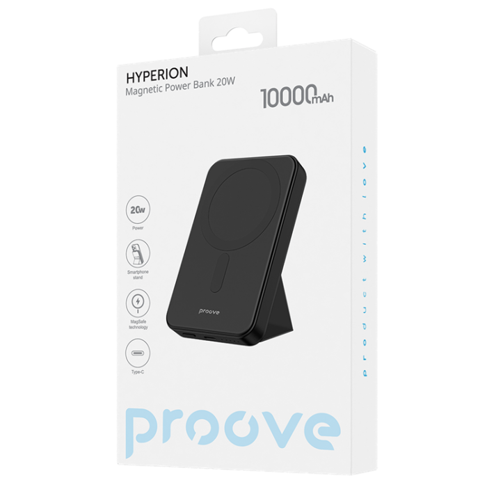 Proove - Proove Powerbank 10000mAh 20W MagSafe Trdls Laddare - Svart