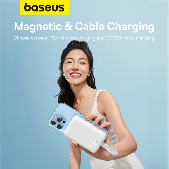 BASEUS - Baseus Magnetic Mini MagSafe 10000mAh 20W Powerbank - Vit