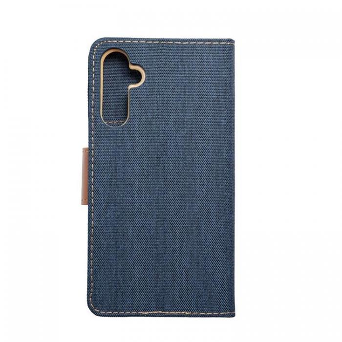 A-One Brand - CANVAS Plnboksfodral Fr Galaxy A34 5G - Marinbl