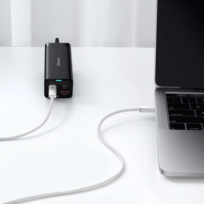 BASEUS - BASEUS USB-C till USB-C kabel 100W 2m Dynamic Series - Vit