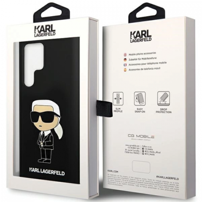 KARL LAGERFELD - Karl Lagerfeld Galaxy S24 Ultra Mobilskal Silikon Ikonik - Svart