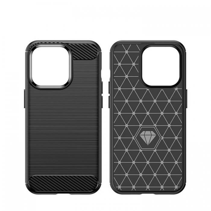 OEM - iPhone 14 Pro Skal Carbon Flexible Gel - Svart