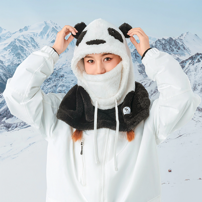 Qunature - Qunature Ski Balaclava fr Barn/Vuxna Storlek M Panda - Svart/Vit