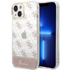 Guess - GUESS iPhone 14 Plus Skal Pattern Script - Rosa