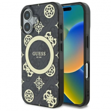 Guess - Guess iPhone 16 Mobilskal MagSafe IML Peony On 4G - Svart