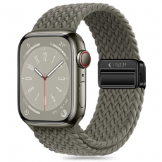 Tech-Protect - Tech-Protect Apple Watch (44/45/46/49 mm) Armband NylonMag - Olive Grå