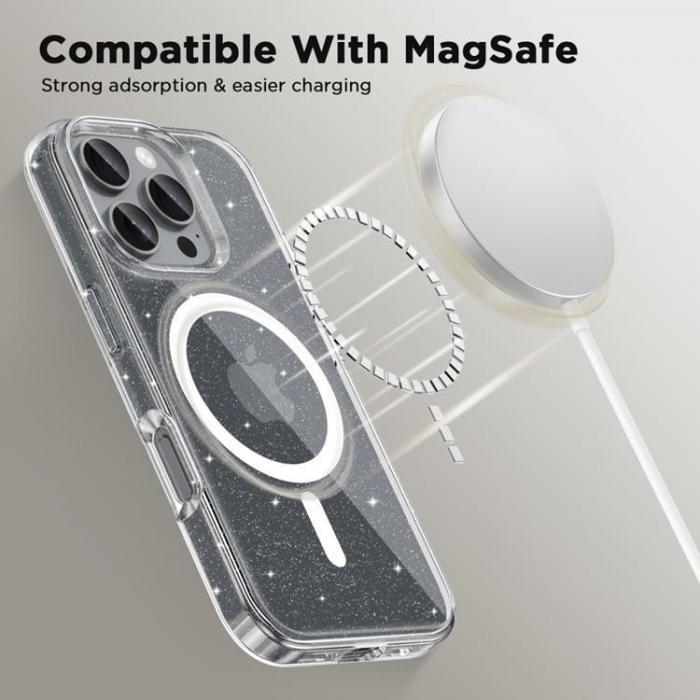 Tech-Protect - Tech-Protect iPhone 16 Pro Max Mobilskal Magsafe Flexair Hybrid - Glitter