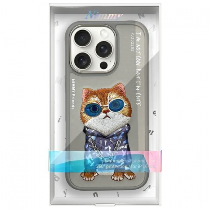 NIMMY - Nimmy iPhone 16 Pro Mobilskal Glasses Cool Cat - Gr