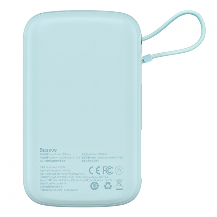 BASEUS - Baseus Powerbank Qpow 10000mAh USB Typ-C Kabel 22.5W