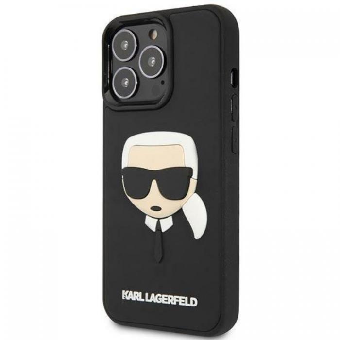 KARL LAGERFELD - Karl Lagerfeld iPhone 14 Pro Skal 3D Rubber Karl`s Head - Svart