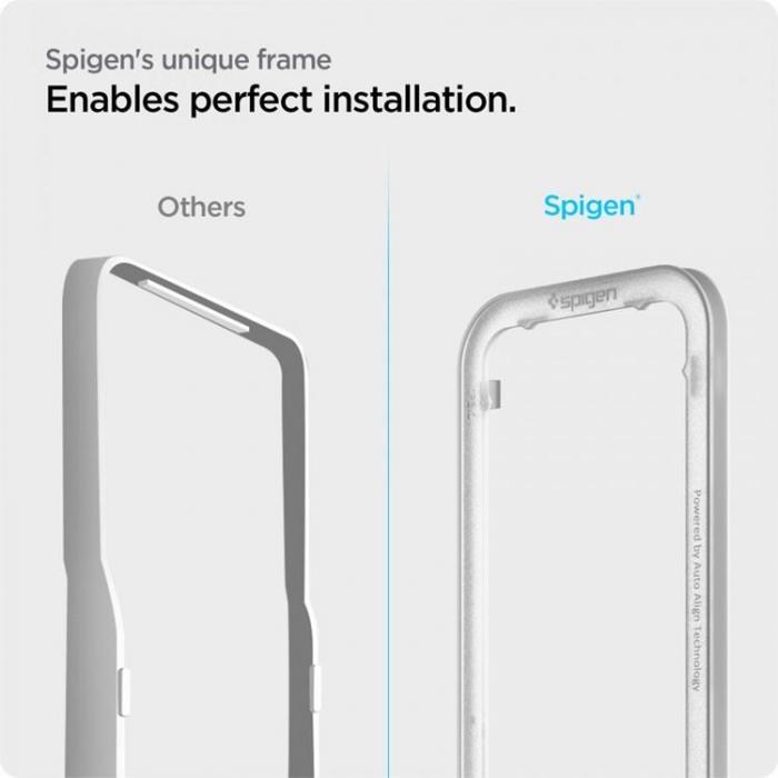 Spigen - [2-Pack] Spigen iPhone 16E Hrdat Glas Skrmskydd Alm FC - Svart