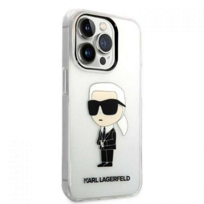 KARL LAGERFELD - Karl Lagerfeld iPhone 14 Pro Max Mobilskal Ikonik - Clear