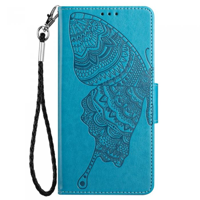 A-One Brand - Butterfly Flower Imprinted Plnboksfodral Galaxy A33 5G - Bl