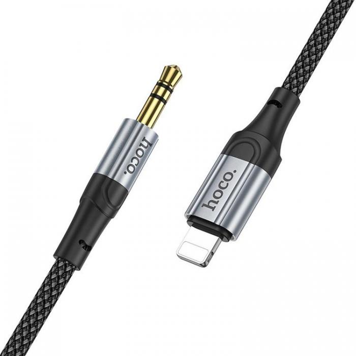 Hoco - Hoco Lightning till Aux 3.5mm Kabel 1m UPA26 - Svart