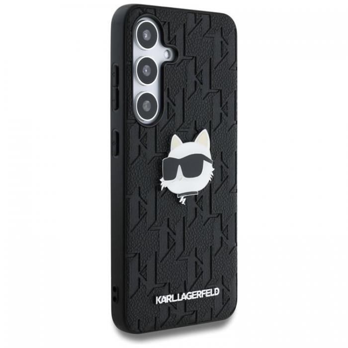 KARL LAGERFELD - Karl Lagerfeld Galaxy S25 Ultra Mobilskal Lder Monogram Choupette Head - Svart