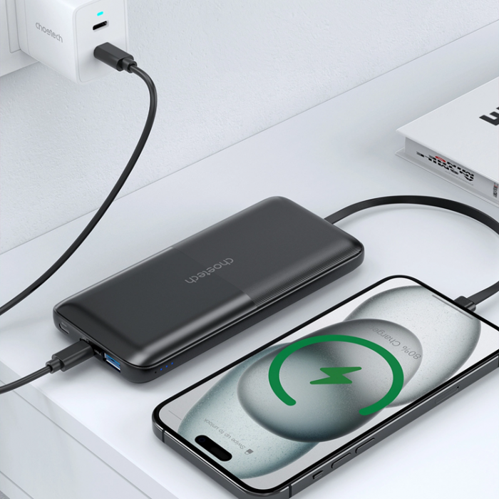 Choetech - Choetech Powerbank 10000mAh 22.5W med USB-C/Lightning Kabel