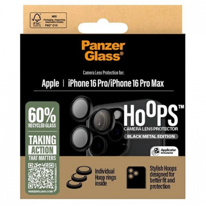 PanzerGlass - PanzerGlass iPhone 16 Pro/16 Pro Max Kameralinsskydd Hrdat Glas