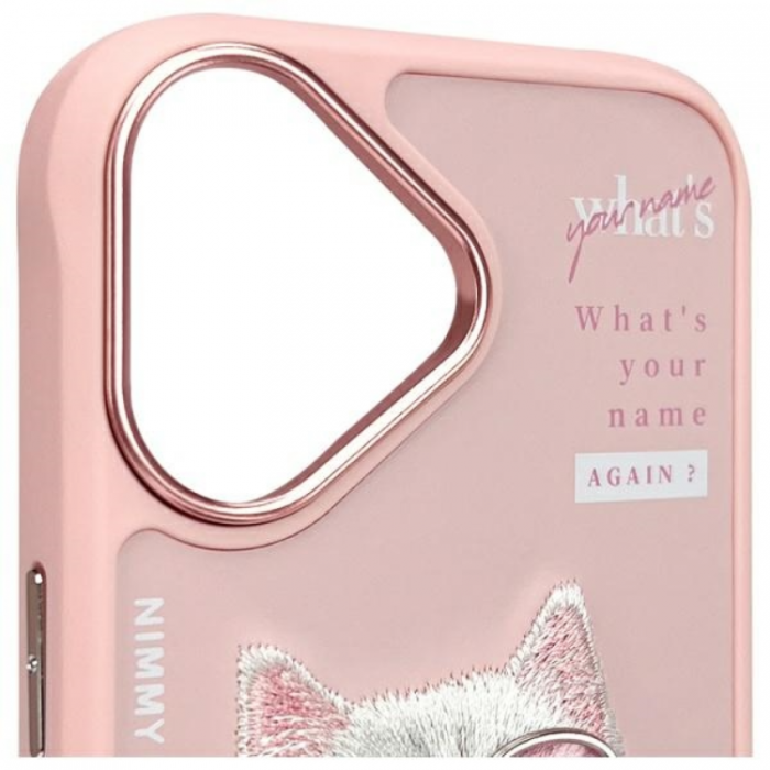 NIMMY - Nimmy iPhone 16 Mobilskal Cool & Cute 2.0 Cat - Rosa