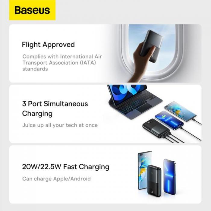 BASEUS - Baseus Powerbank 20000mAh PPBD2 Bipow Pro 22.5W - Svart