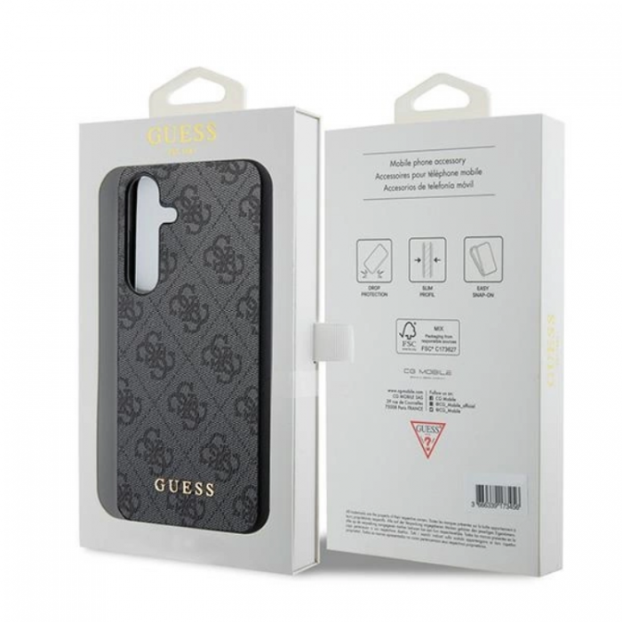 Guess - Guess Galaxy A55 5G Mobilskal Metall Gold Logo - Svart