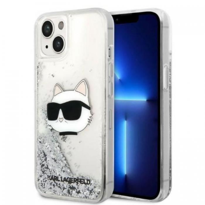 KARL LAGERFELD - Karl Lagerfeld iPhone 14 Plus Skal Glitter Choupette Head - Silver