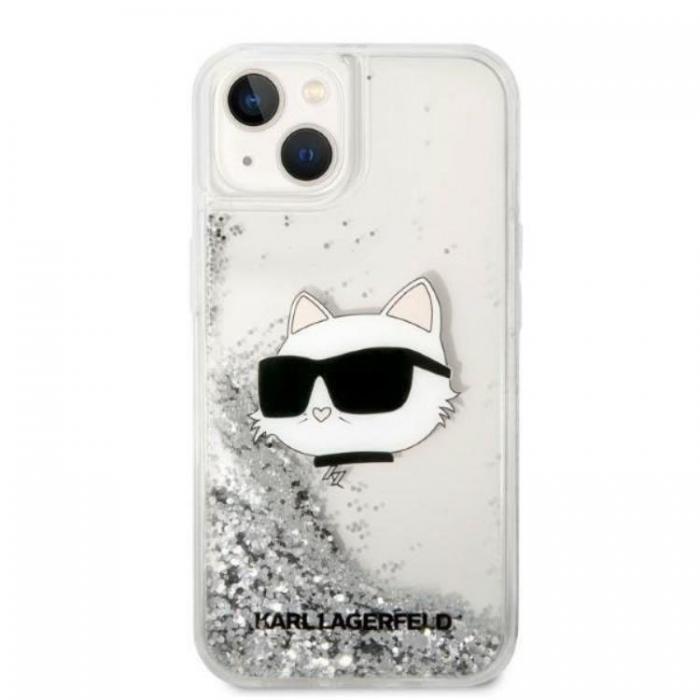 KARL LAGERFELD - Karl Lagerfeld iPhone 14 Plus Skal Glitter Choupette Head - Silver