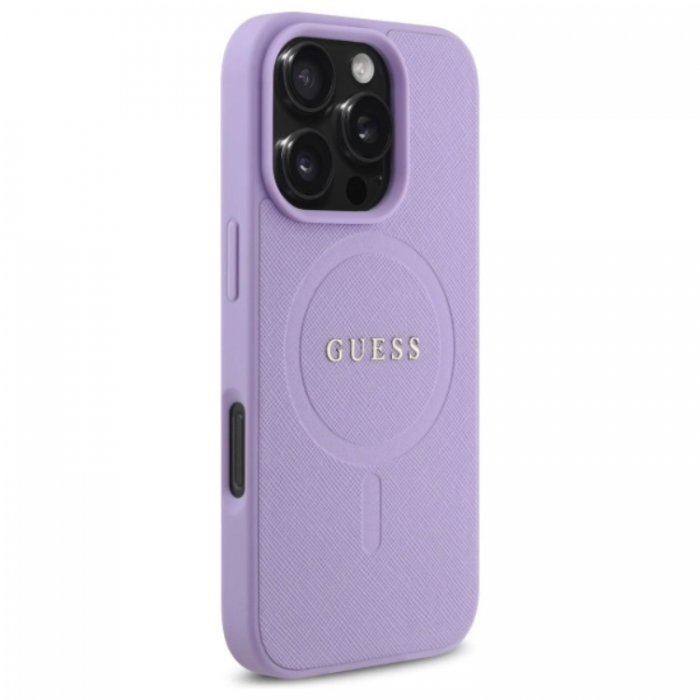 Guess - Guess iPhone 16 Pro Max Mobilskal MagSafe Saffiano - Lila