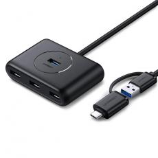 Ugreen - Ugreen HUB 4in1 USB-C - 4xUSB-A 3.0 5Gb/s 1m - Svart