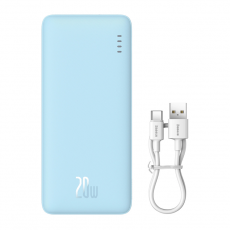 BASEUS - Baseus Powerbank 20000 mAh 20W Med USB-A Till USB-C Kabel - Blå