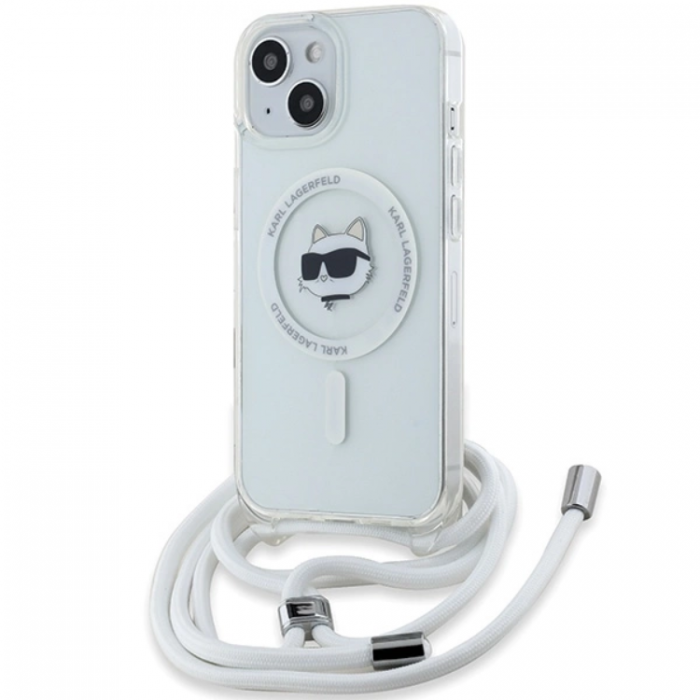 KARL LAGERFELD - Karl Lagerfeld iPhone 15/14/13 Mobilskal Magsafe IML Choupette Head&Cord