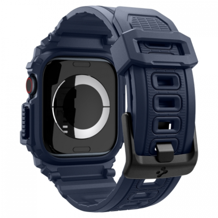 Spigen - Spigen Apple Watch 10 (46mm) Armband Rugged Armor Pro - Marinbl