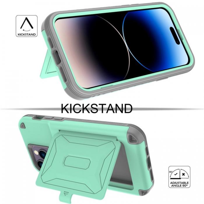 A-One Brand - iPhone 14 Pro Max Skal Korthllare Mirror Kickstand - Grn