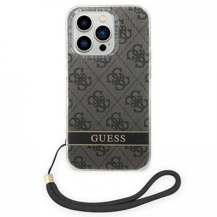 Guess - GUESS iPhone 14 Pro Max Skal Print Strap - Svart