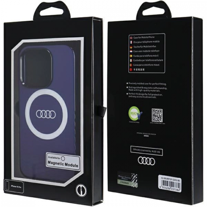 Audi - Audi iPhone 15 Pro Mobilskal Magsafe IML Big Logo - Bl