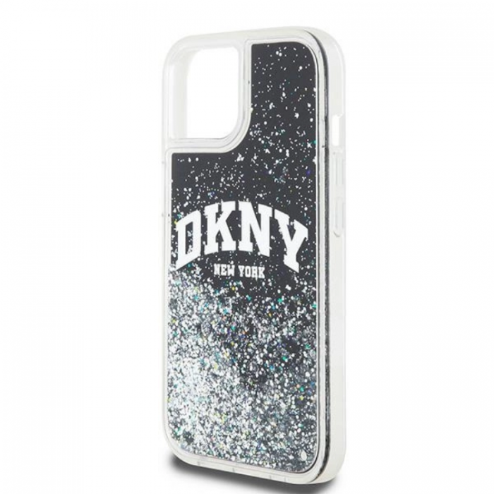 DKNY - DKNY iPhone 15/14 Plus Mobilskal Liquid Glitter Big Logo - Svart