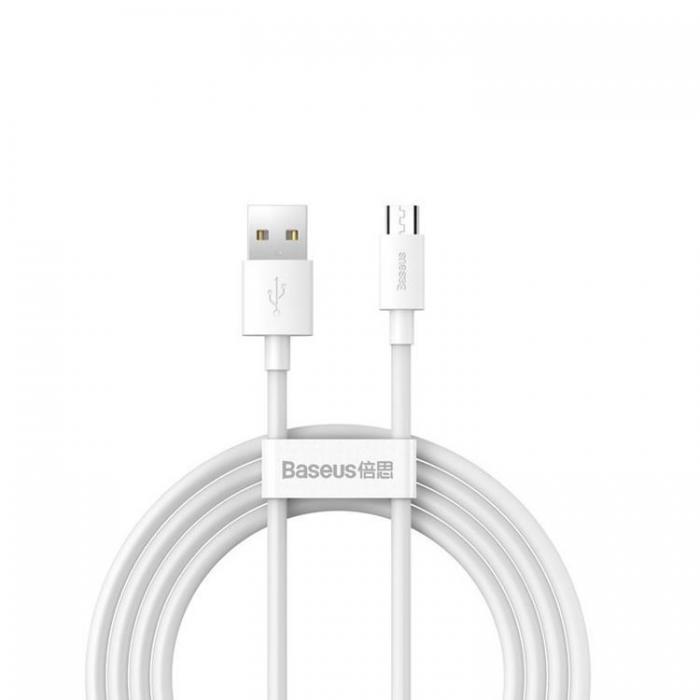 BASEUS - Baseus USB Till MicroUSB 1.5m Kabel 2.1A Simple Wisdom 2 pcs