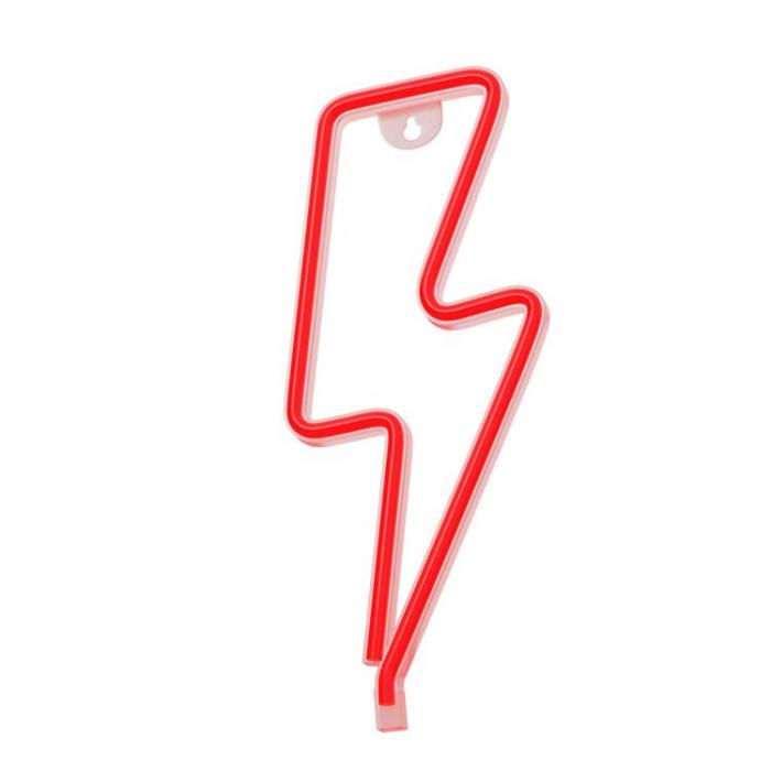 Forever Light - Forever Light LED Neon BOLT Bat + USB FLNE06 - Rd