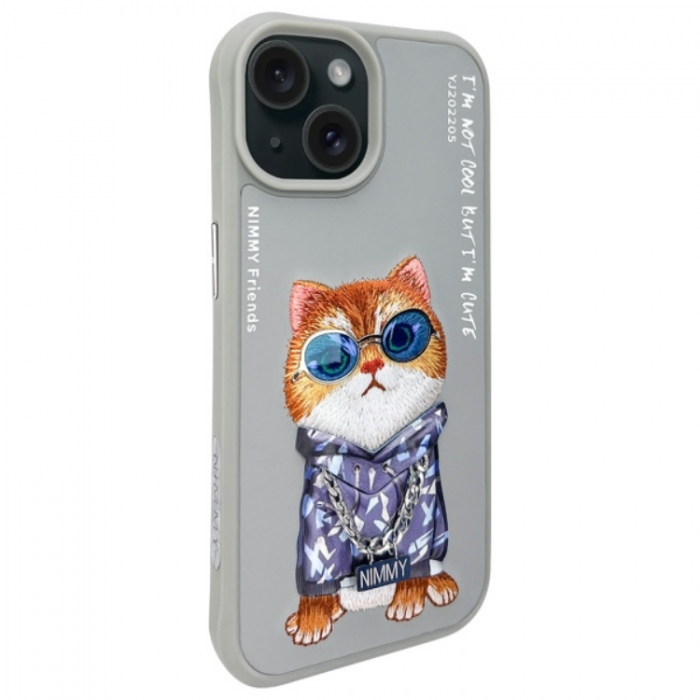 NIMMY - Nimmy iPhone 15 Mobilskal Glasses Cool Cat - Gr