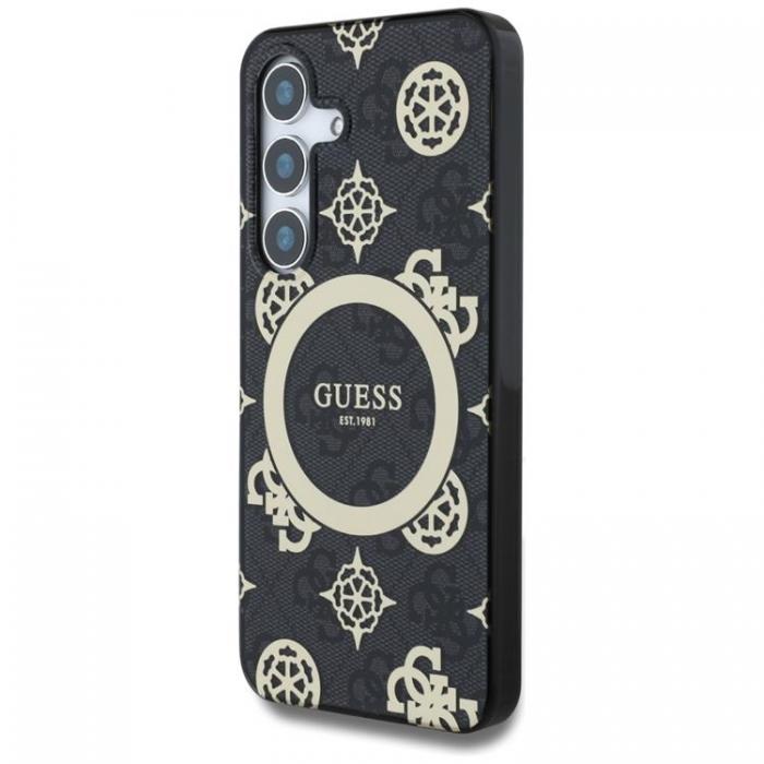 Guess - Guess Galaxy S25 Ultra Mobilskal MagSafe Guld Electroplated Peony - Svart