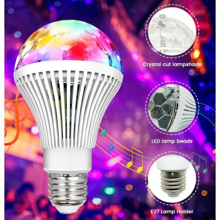 OEM - Disco LED-lampa Mini Partyljus RGB roterande E27 LBCRL